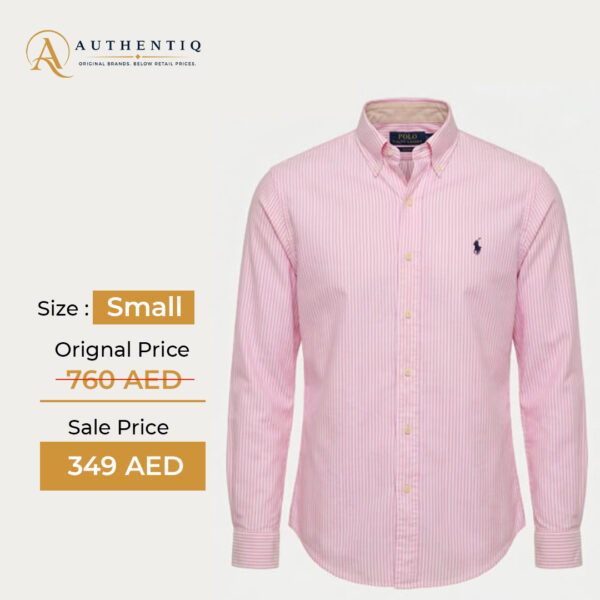 Polo Ralph Lauren Men’s Pink & White Striped Oxford Button-Down Shirt