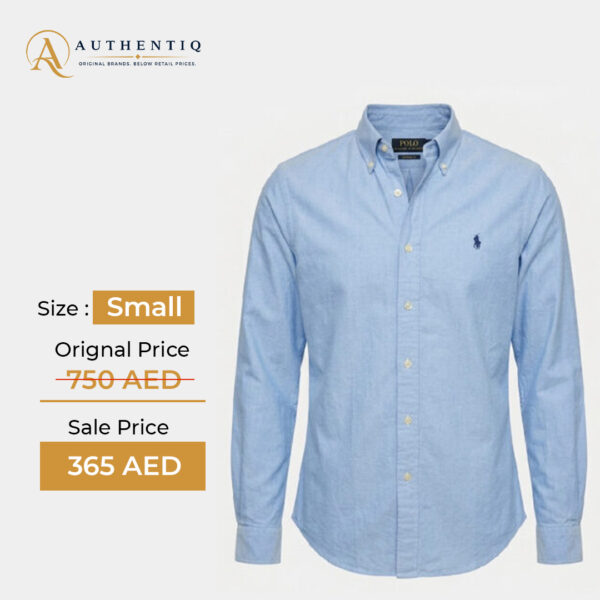 Polo Ralph Lauren Men’s Custom Fit Oxford Shirt   Light Blue